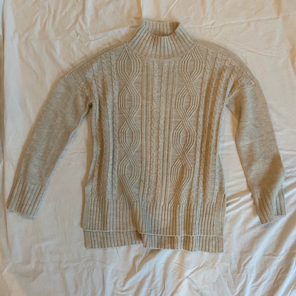 Sanctuary Cable Knit Sweater in Tan
